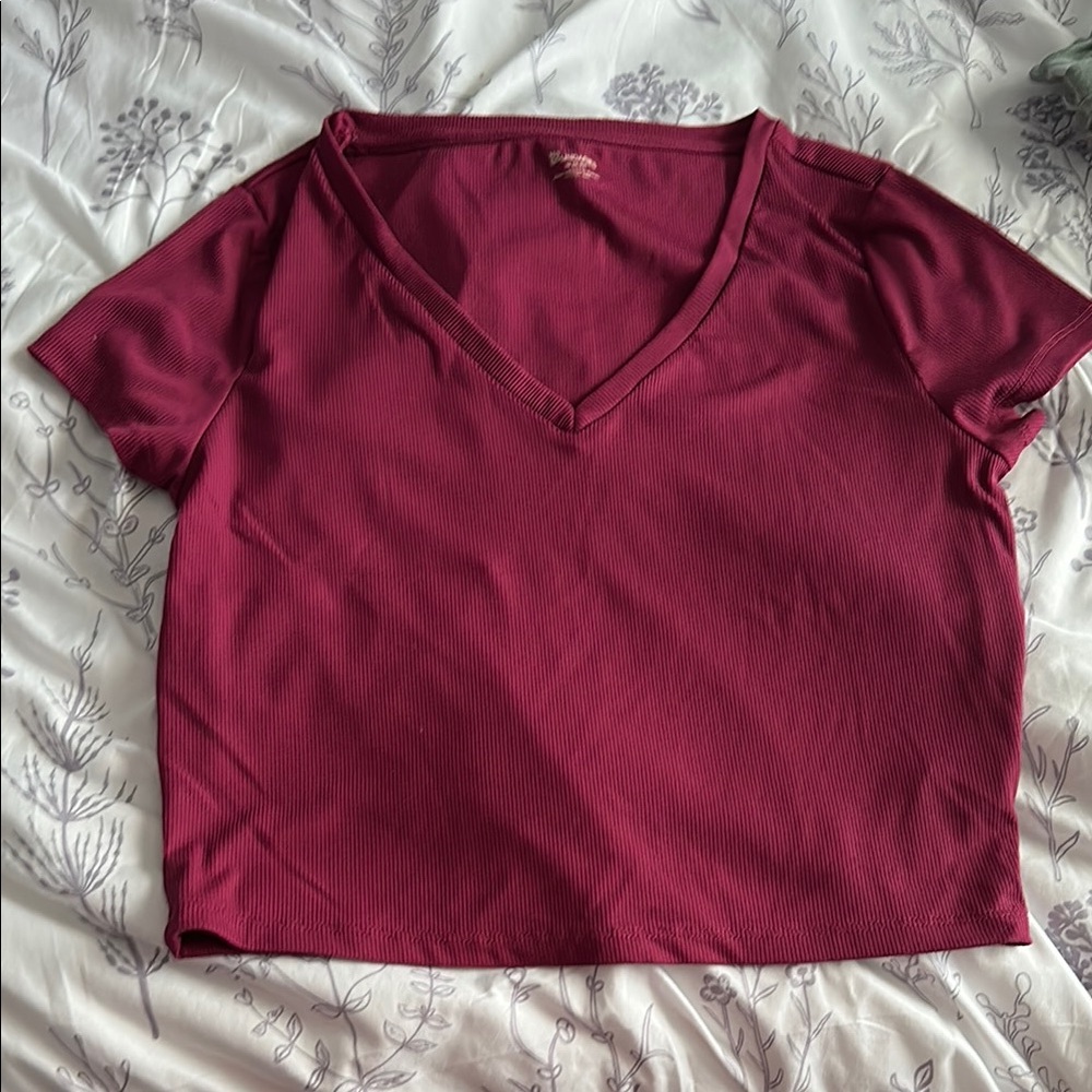 No Boundaries Red Fitted Crop T-Shirt
